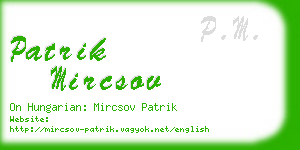 patrik mircsov business card